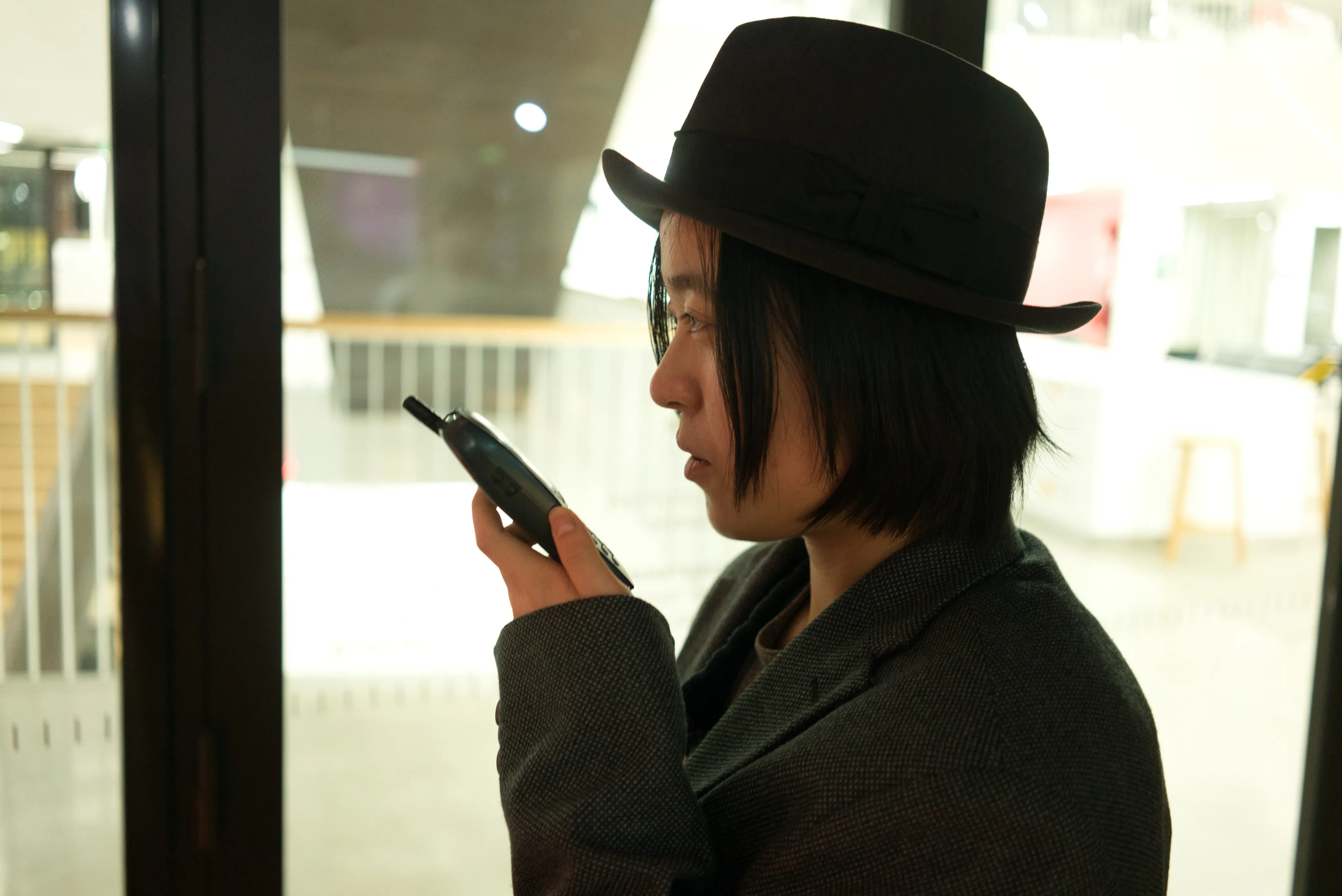 Person talking on the phone.